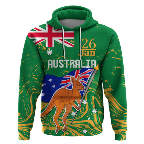 Proud To Be Australia Day Hoodie Kangaroo with National Color