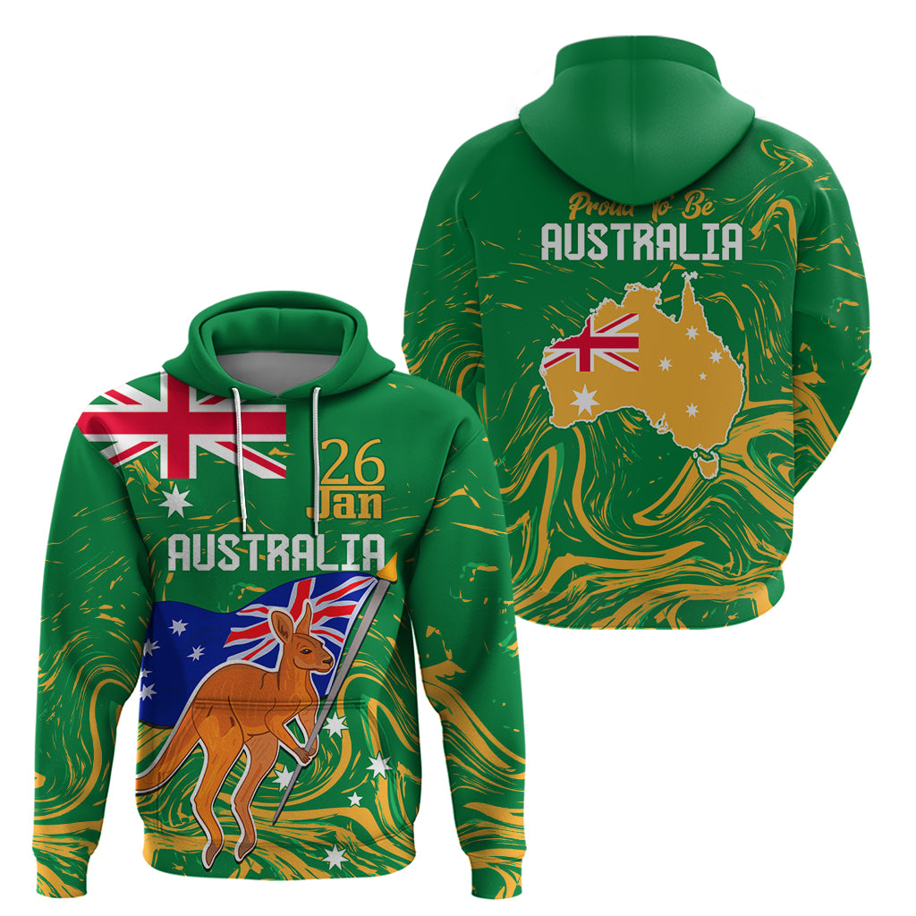 Proud To Be Australia Day Hoodie Kangaroo with National Color