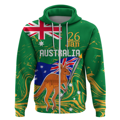 Proud To Be Australia Day Hoodie Kangaroo with National Color