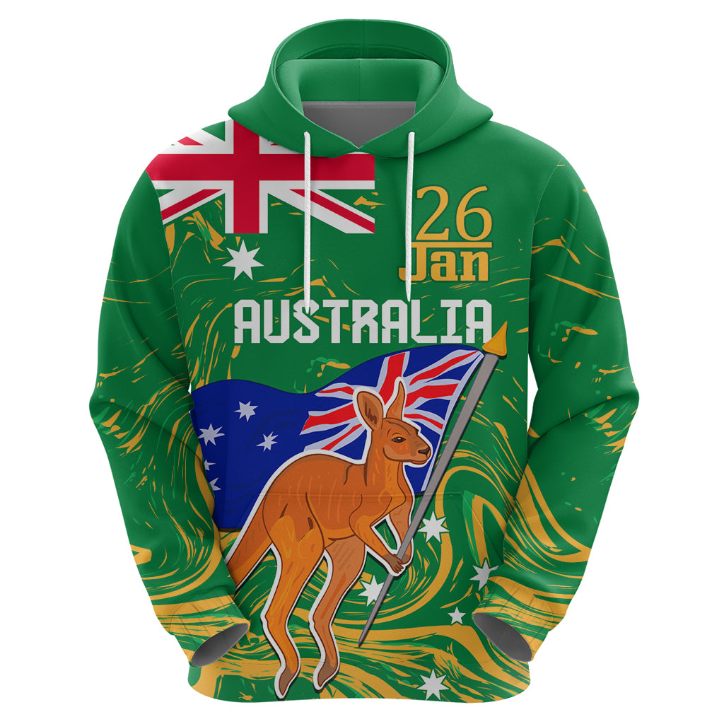 Proud To Be Australia Day Hoodie Kangaroo with National Color