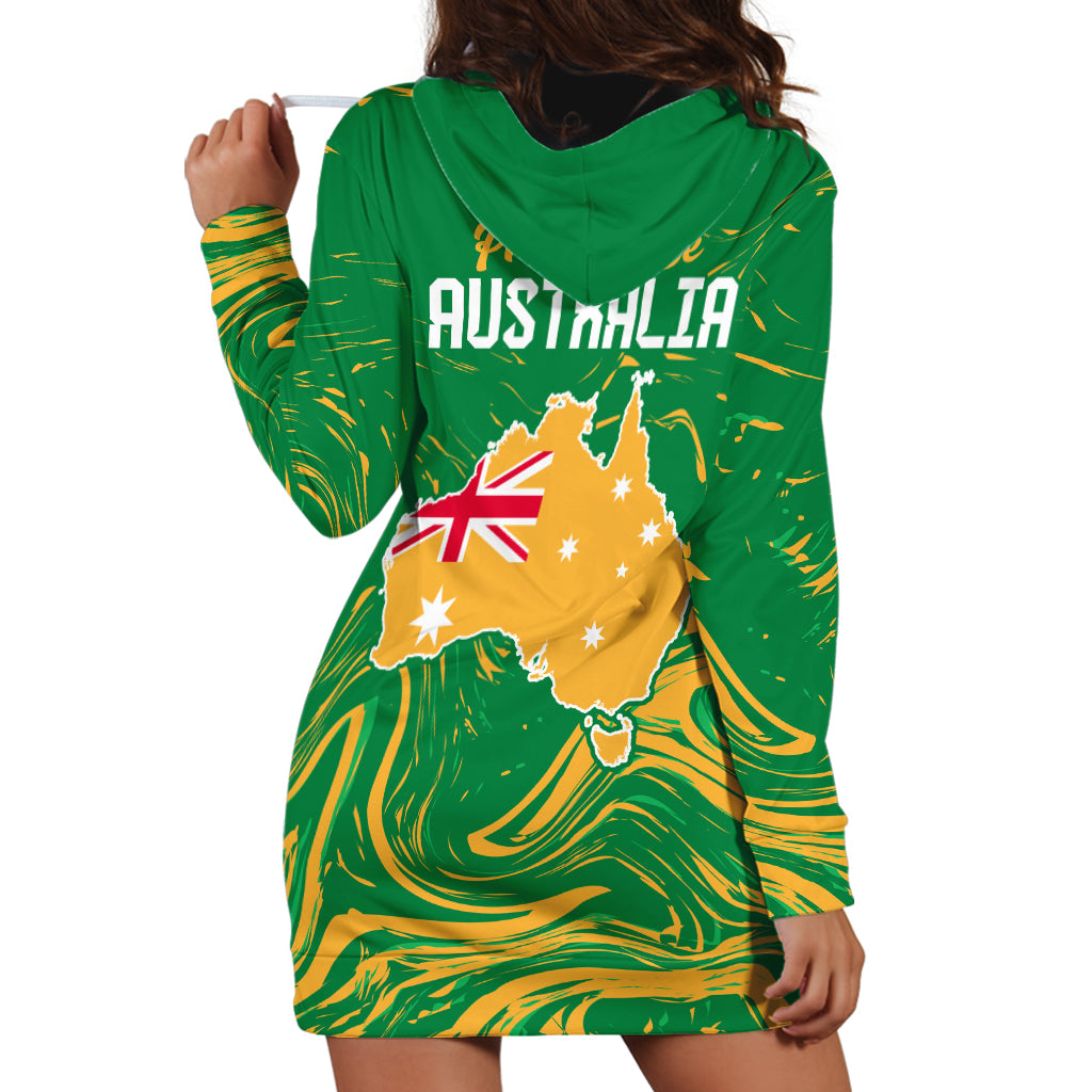 Proud To Be Australia Day Hoodie Dress Kangaroo with National Color