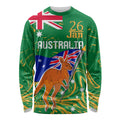 Proud To Be Australia Day Long Sleeve Shirt Kangaroo with National Color