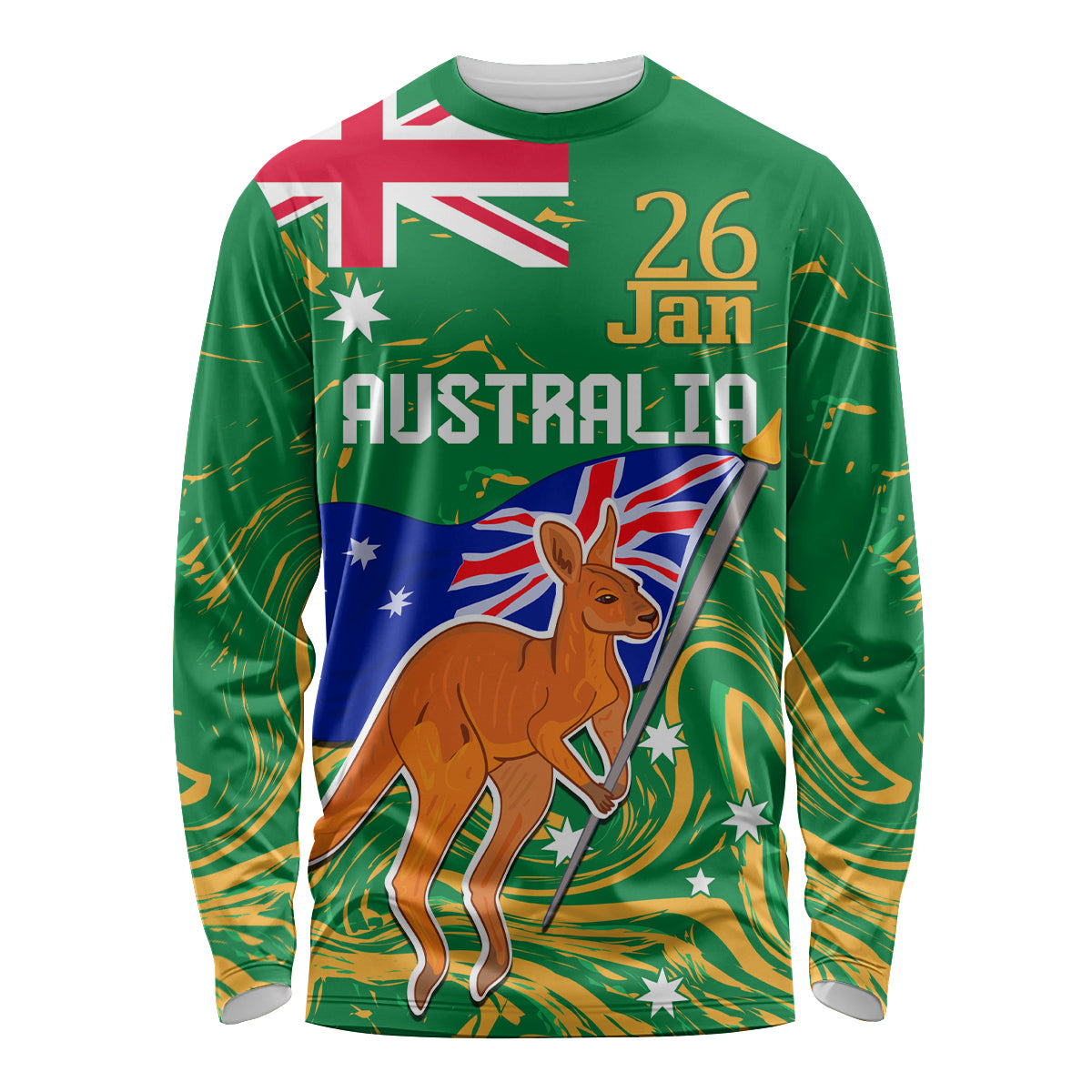 Proud To Be Australia Day Long Sleeve Shirt Kangaroo with National Color