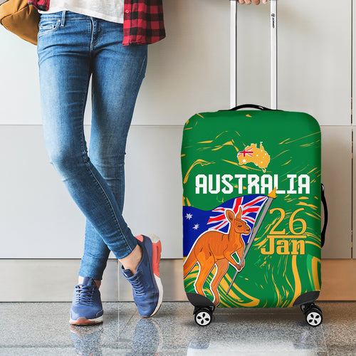 Proud To Be Australia Day Luggage Cover Kangaroo with National Color