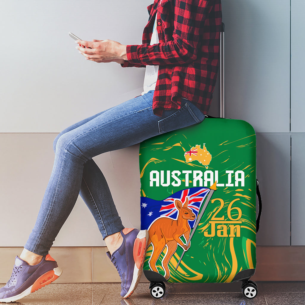 Proud To Be Australia Day Luggage Cover Kangaroo with National Color