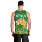 Proud To Be Australia Day Men Tank Top Kangaroo with National Color