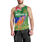 Proud To Be Australia Day Men Tank Top Kangaroo with National Color