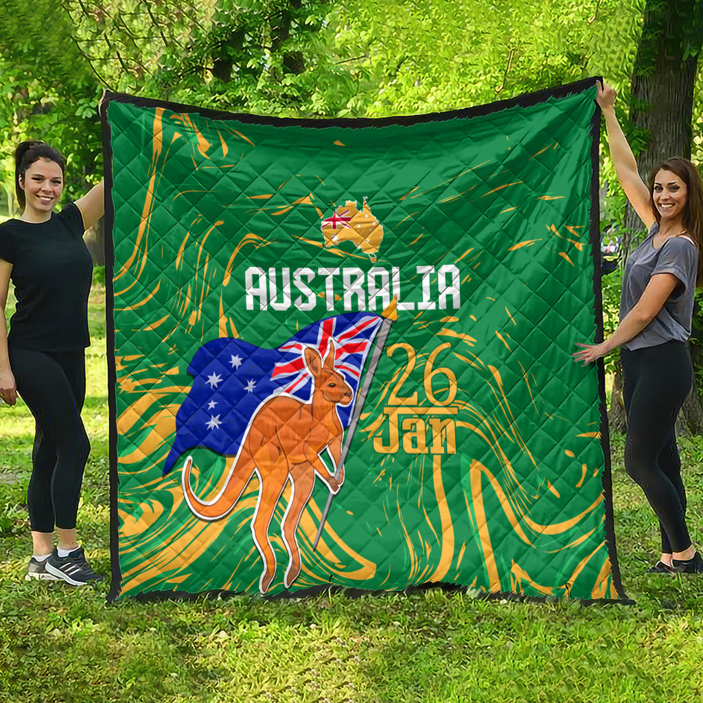 Proud To Be Australia Day Quilt Kangaroo with National Color