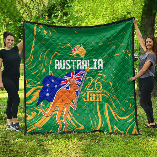 Proud To Be Australia Day Quilt Kangaroo with National Color