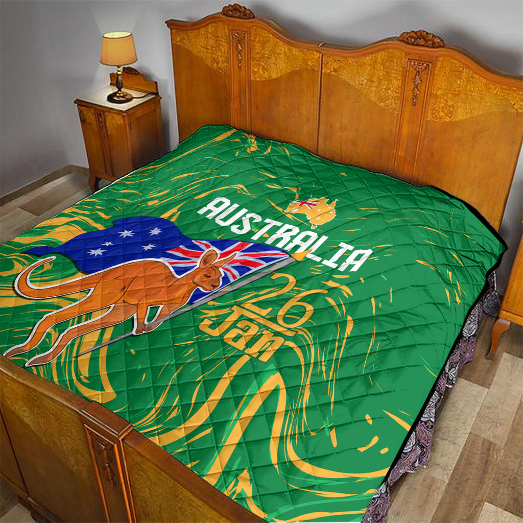 Proud To Be Australia Day Quilt Kangaroo with National Color