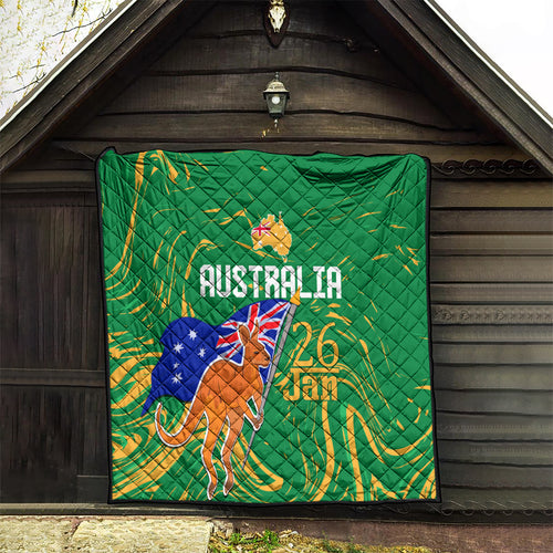 Proud To Be Australia Day Quilt Kangaroo with National Color