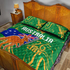 Proud To Be Australia Day Quilt Bed Set Kangaroo with National Color