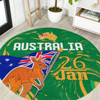 Proud To Be Australia Day Round Carpet Kangaroo with National Color