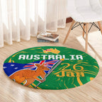 Proud To Be Australia Day Round Carpet Kangaroo with National Color