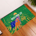 Proud To Be Australia Day Rubber Doormat Kangaroo with National Color