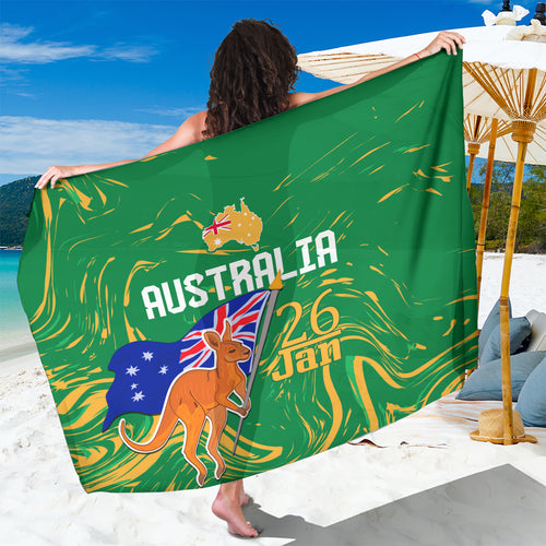 Proud To Be Australia Day Sarong Kangaroo with National Color