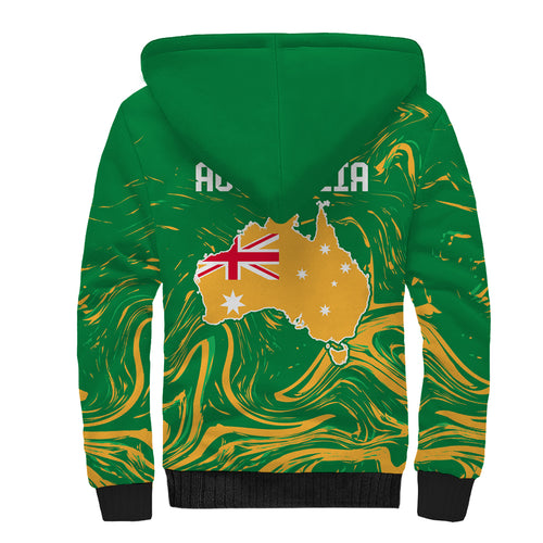 Proud To Be Australia Day Sherpa Hoodie Kangaroo with National Color