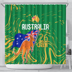 Proud To Be Australia Day Shower Curtain Kangaroo with National Color
