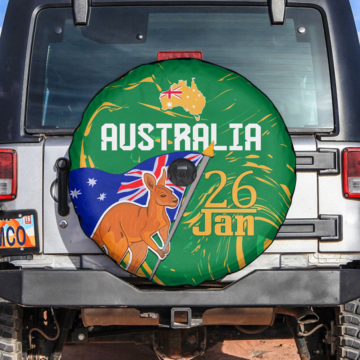 Proud To Be Australia Day Spare Tire Cover Kangaroo with National Color