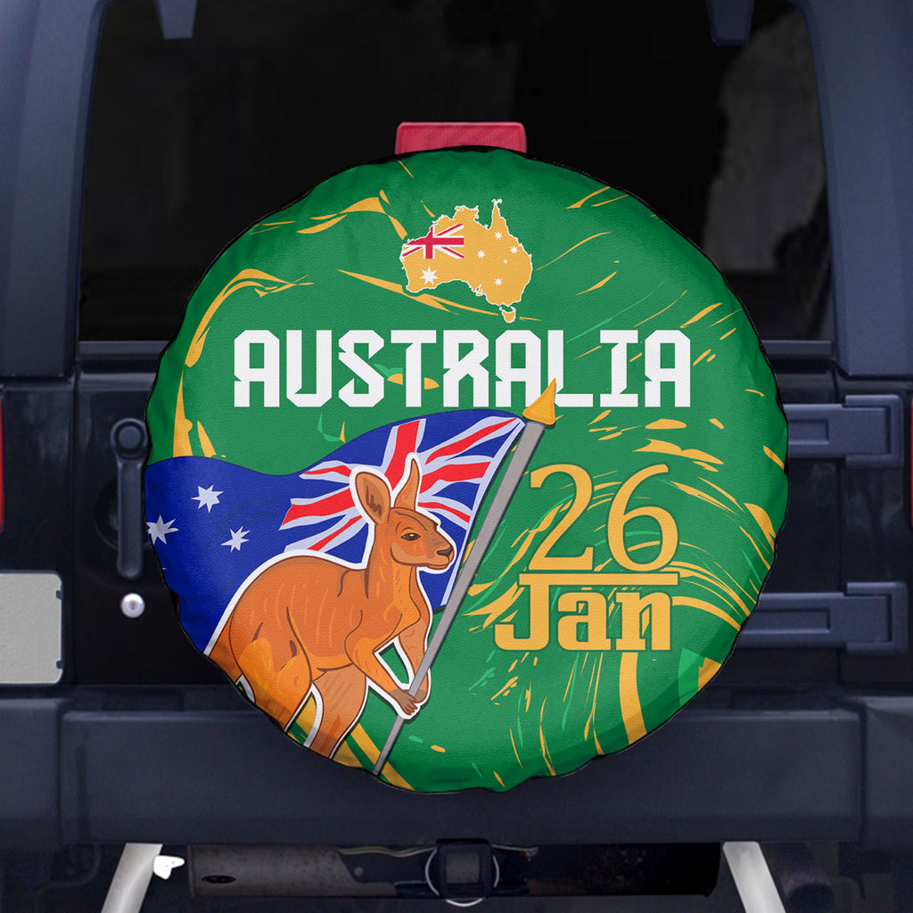 Proud To Be Australia Day Spare Tire Cover Kangaroo with National Color