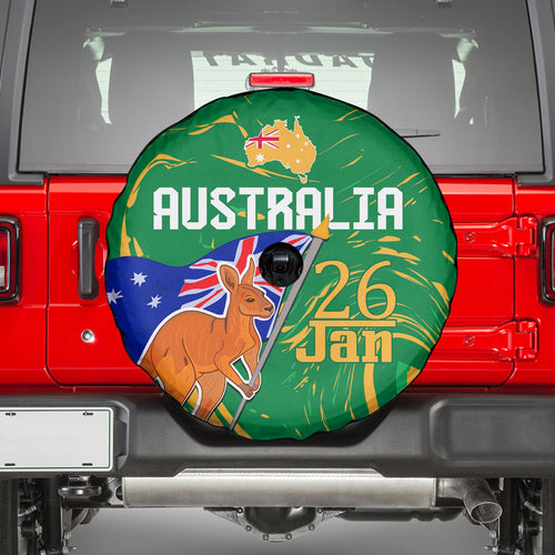 Proud To Be Australia Day Spare Tire Cover Kangaroo with National Color