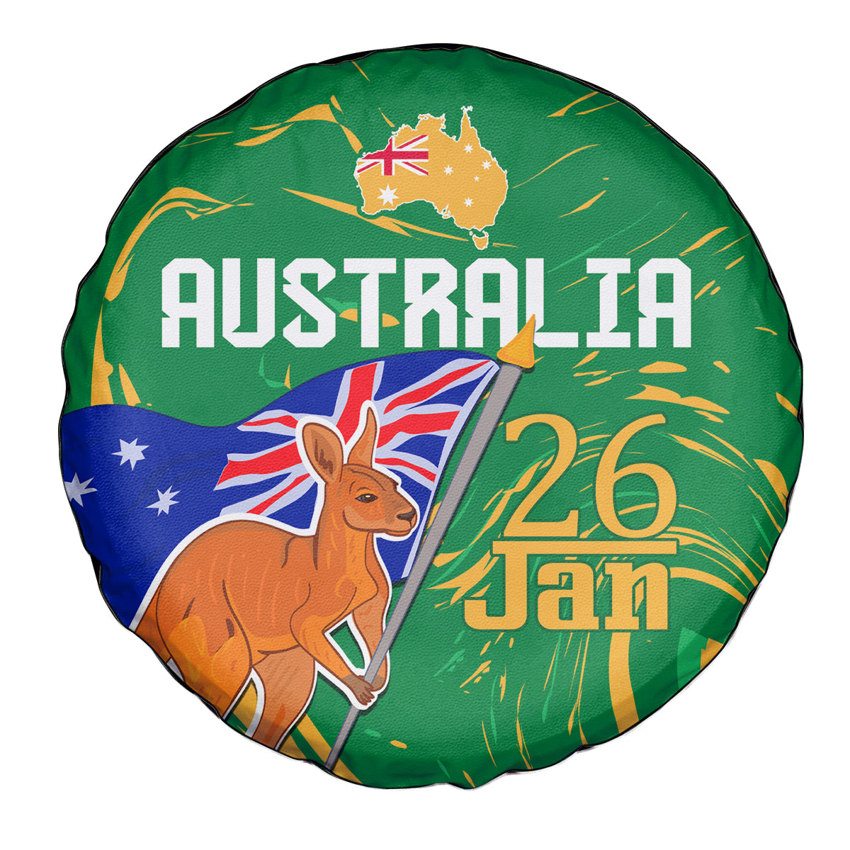 Proud To Be Australia Day Spare Tire Cover Kangaroo with National Color