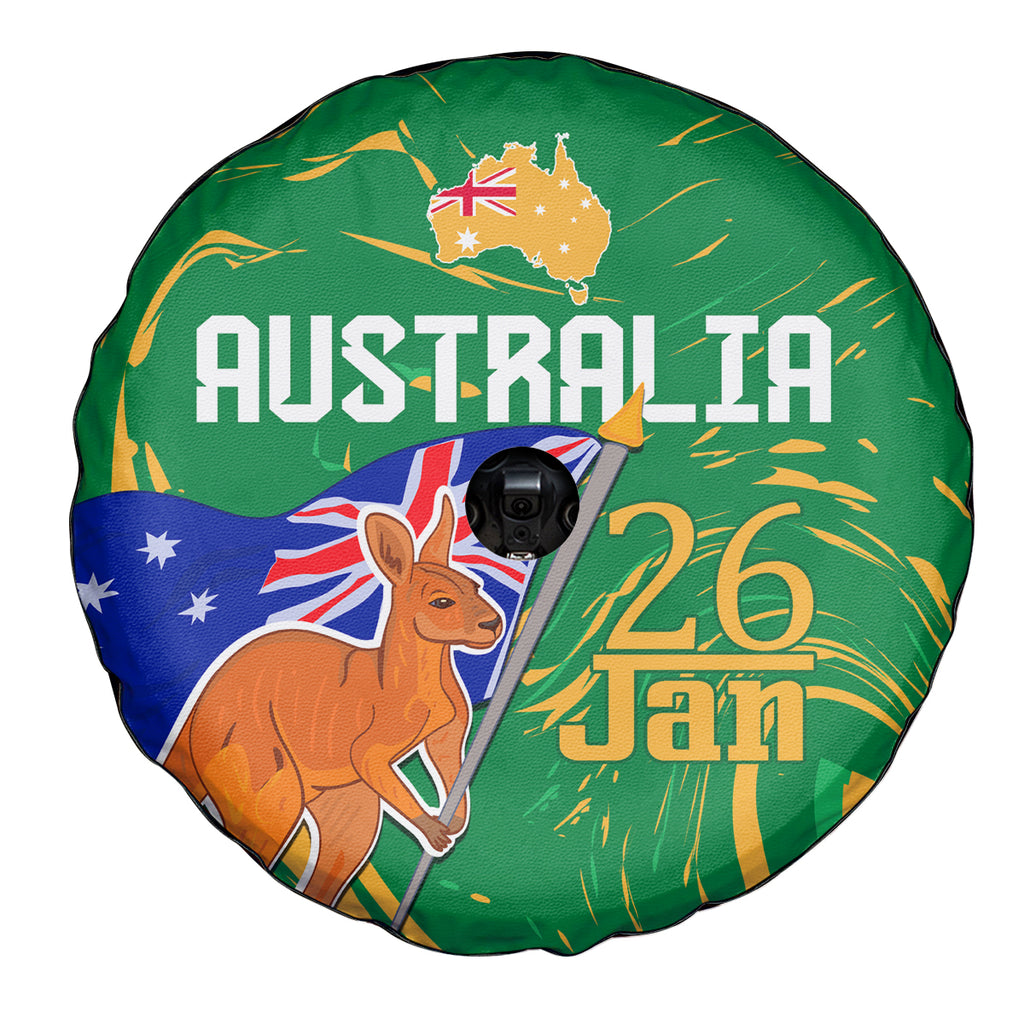 Proud To Be Australia Day Spare Tire Cover Kangaroo with National Color