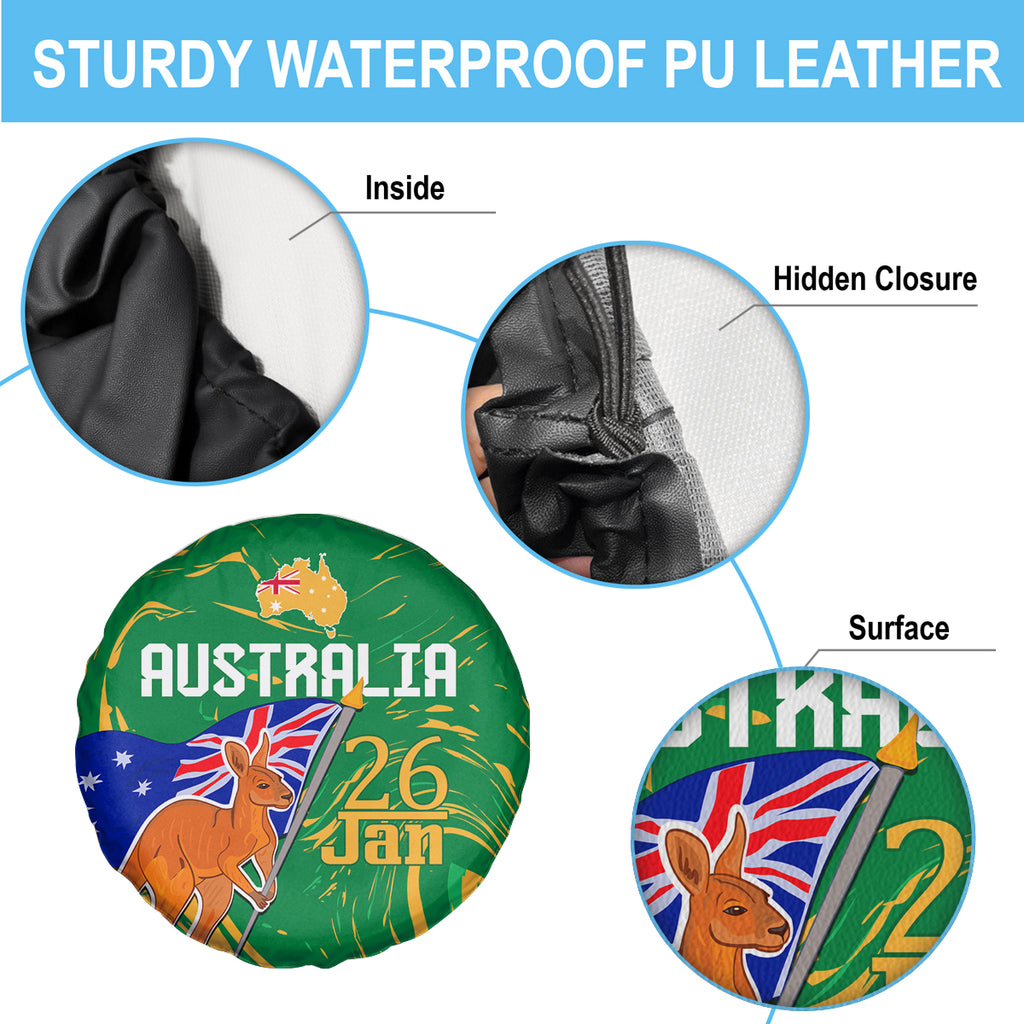 Proud To Be Australia Day Spare Tire Cover Kangaroo with National Color