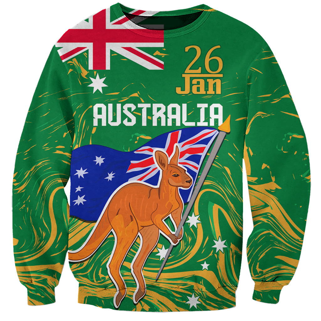 Proud To Be Australia Day Sweatshirt Kangaroo with National Color