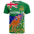 Proud To Be Australia Day T Shirt Kangaroo with National Color