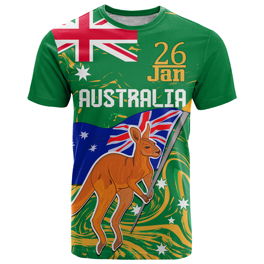 Proud To Be Australia Day T Shirt Kangaroo with National Color