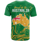 Proud To Be Australia Day T Shirt Kangaroo with National Color