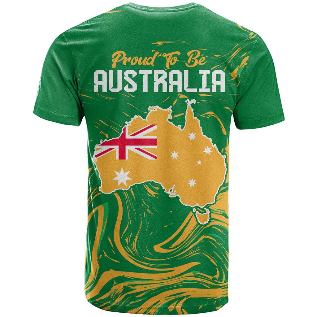 Proud To Be Australia Day T Shirt Kangaroo with National Color