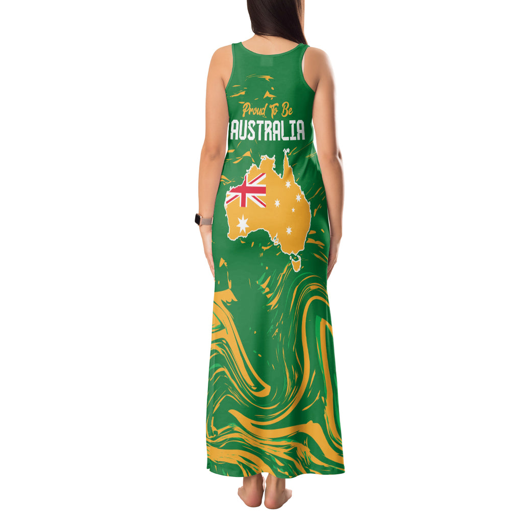 Proud To Be Australia Day Tank Maxi Dress Kangaroo with National Color