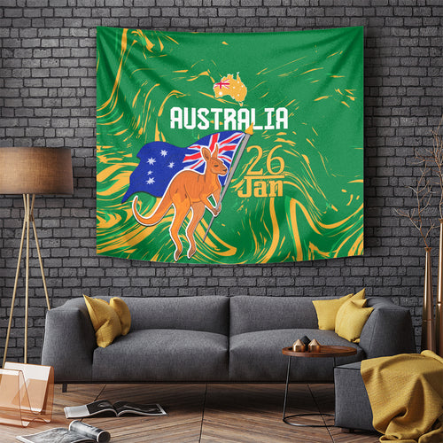 Proud To Be Australia Day Tapestry Kangaroo with National Color