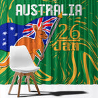 Proud To Be Australia Day Window Curtain Kangaroo with National Color