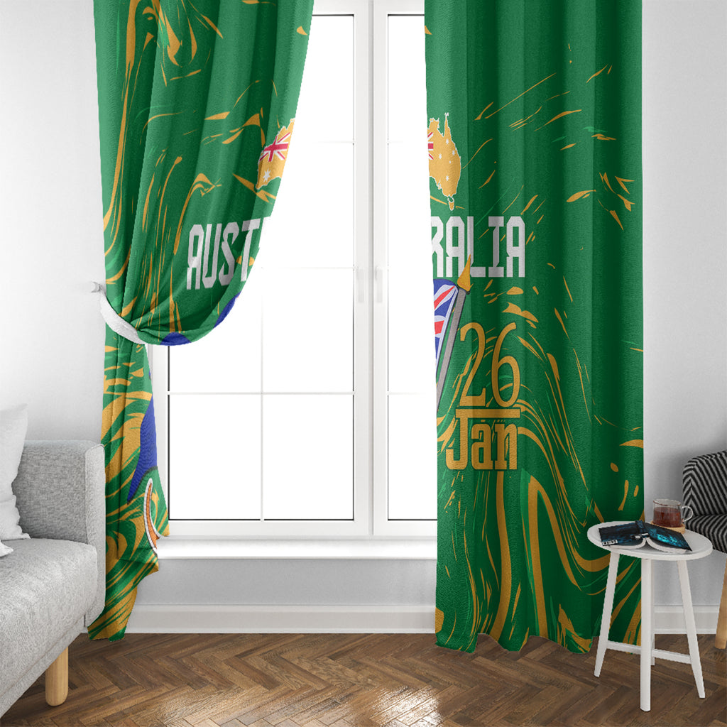 Proud To Be Australia Day Window Curtain Kangaroo with National Color