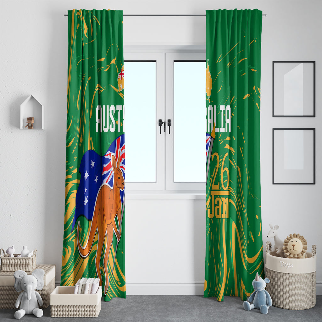 Proud To Be Australia Day Window Curtain Kangaroo with National Color