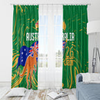 Proud To Be Australia Day Window Curtain Kangaroo with National Color