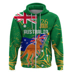 Proud To Be Australia Day Zip Hoodie Kangaroo with National Color