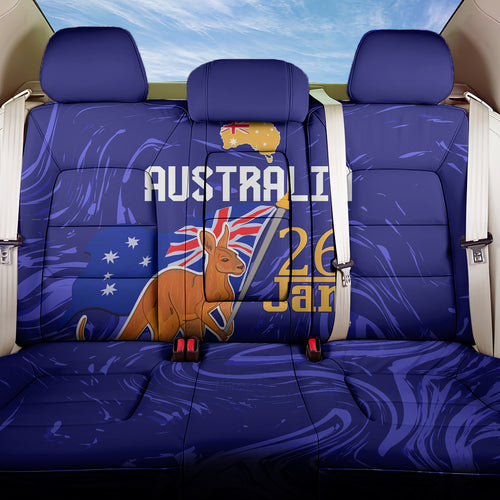 Proud To Be Australia Day Back Car Seat Cover Kangaroo with Flag Color