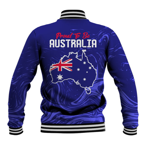 Proud To Be Australia Day Baseball Jacket Kangaroo with Flag Color