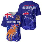 Proud To Be Australia Day Baseball Jersey Kangaroo with Flag Color