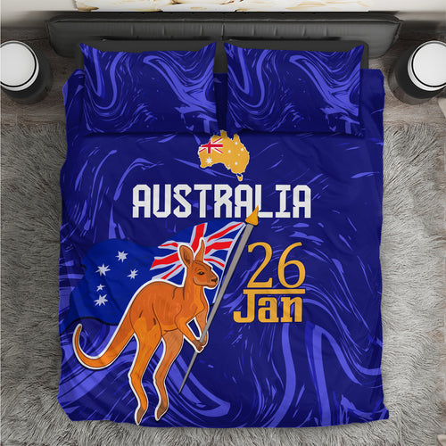 Proud To Be Australia Day Bedding Set Kangaroo with Flag Color
