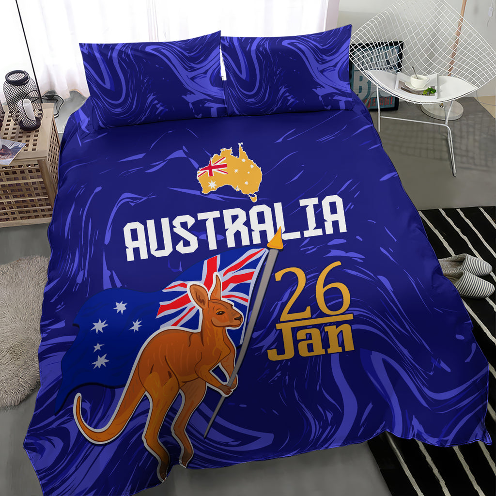 Proud To Be Australia Day Bedding Set Kangaroo with Flag Color