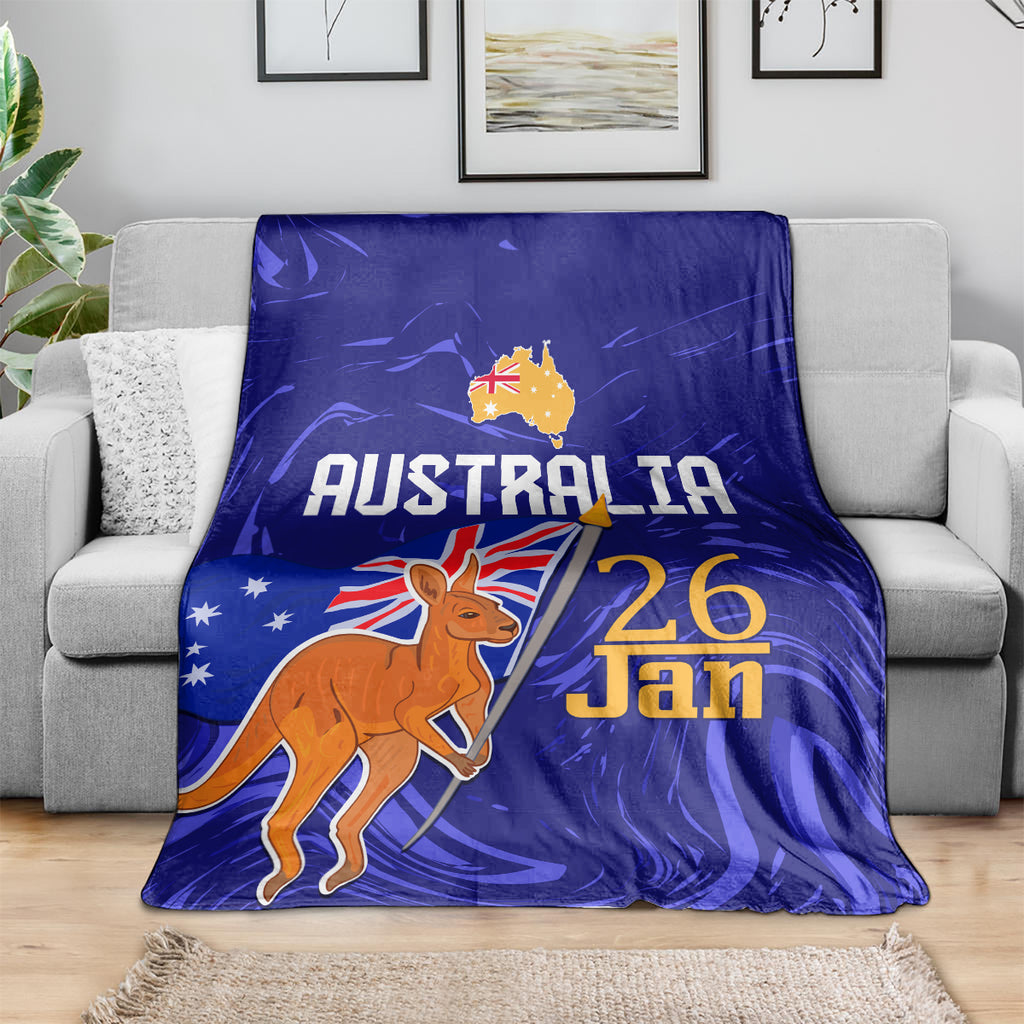 Proud To Be Australia Day Blanket Kangaroo with Flag Color