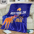 Proud To Be Australia Day Blanket Kangaroo with Flag Color