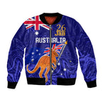 Proud To Be Australia Day Bomber Jacket Kangaroo with Flag Color
