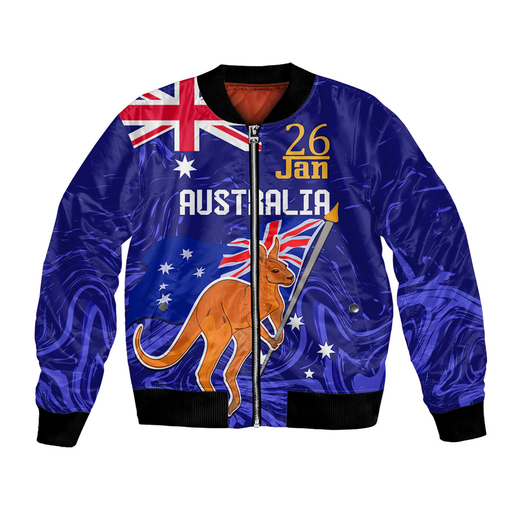 Proud To Be Australia Day Bomber Jacket Kangaroo with Flag Color