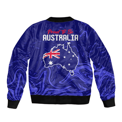 Proud To Be Australia Day Bomber Jacket Kangaroo with Flag Color